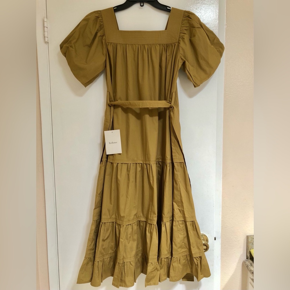 Bohme Mustard Yellow Midi Dress